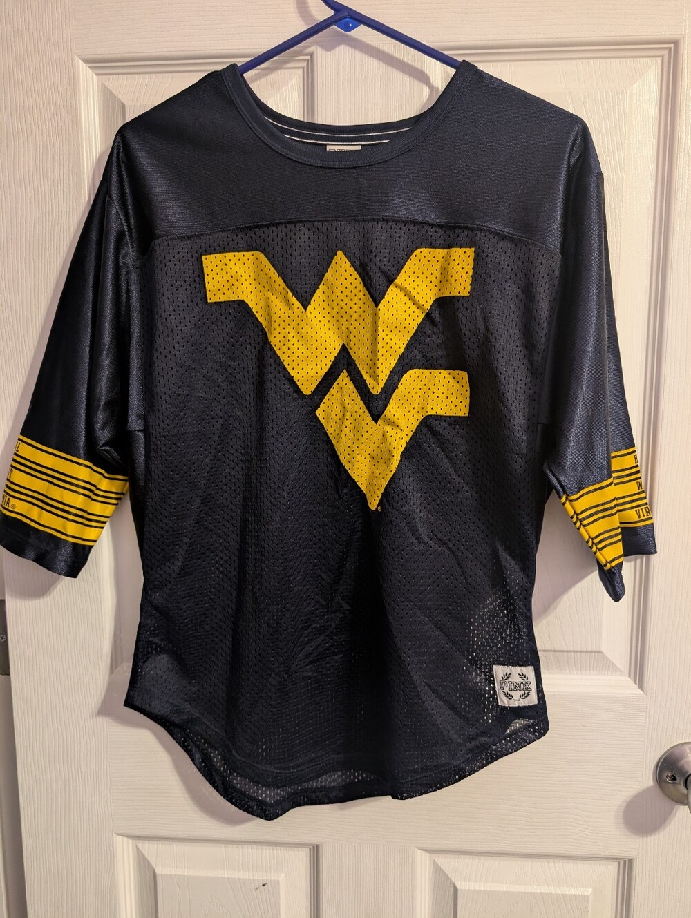 Women’s XS Pink Victoria's Secret WVU Mountaineers Jersey West Virginia